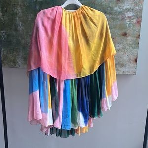Rosetta Getty 100% silk multi color dress